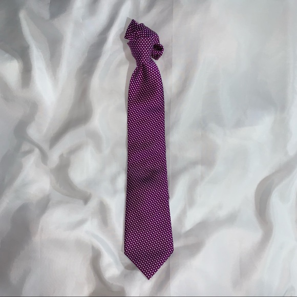 👋🏾SOLD👋🏾TOM FORD purple SILK TWILL necktie with white SWISS DOT embroidery - Picture 6 of 8
